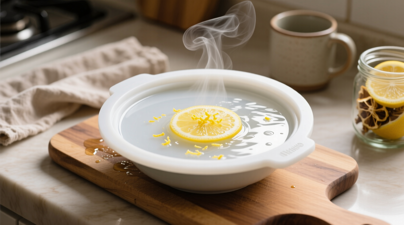 eco friendly cleaning tips lemon zest hot water