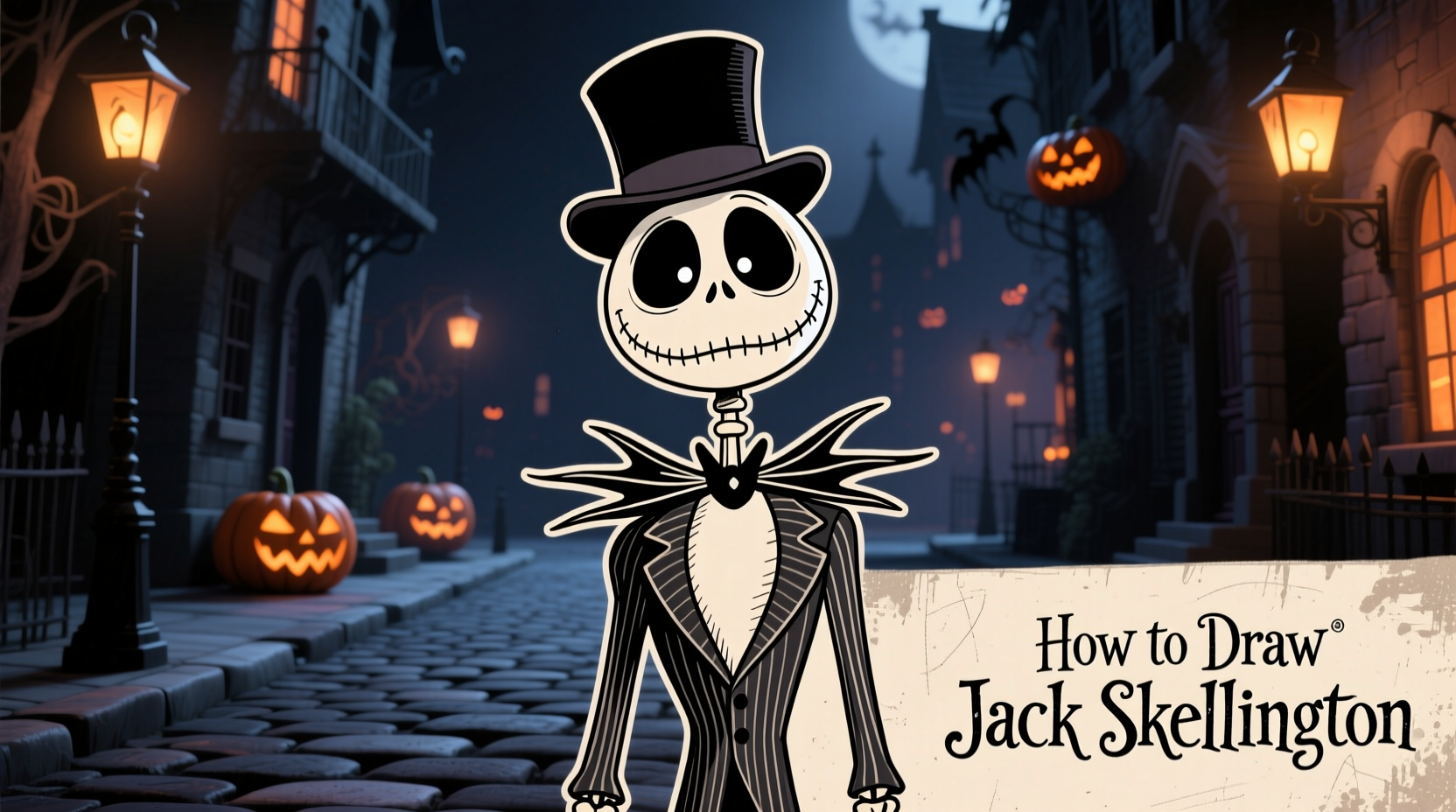 how to draw jack from nightmare before christmas