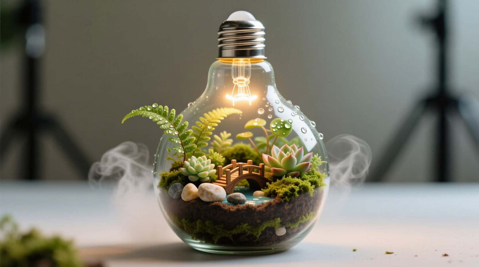 turn a lightbulb into a mini terrarium