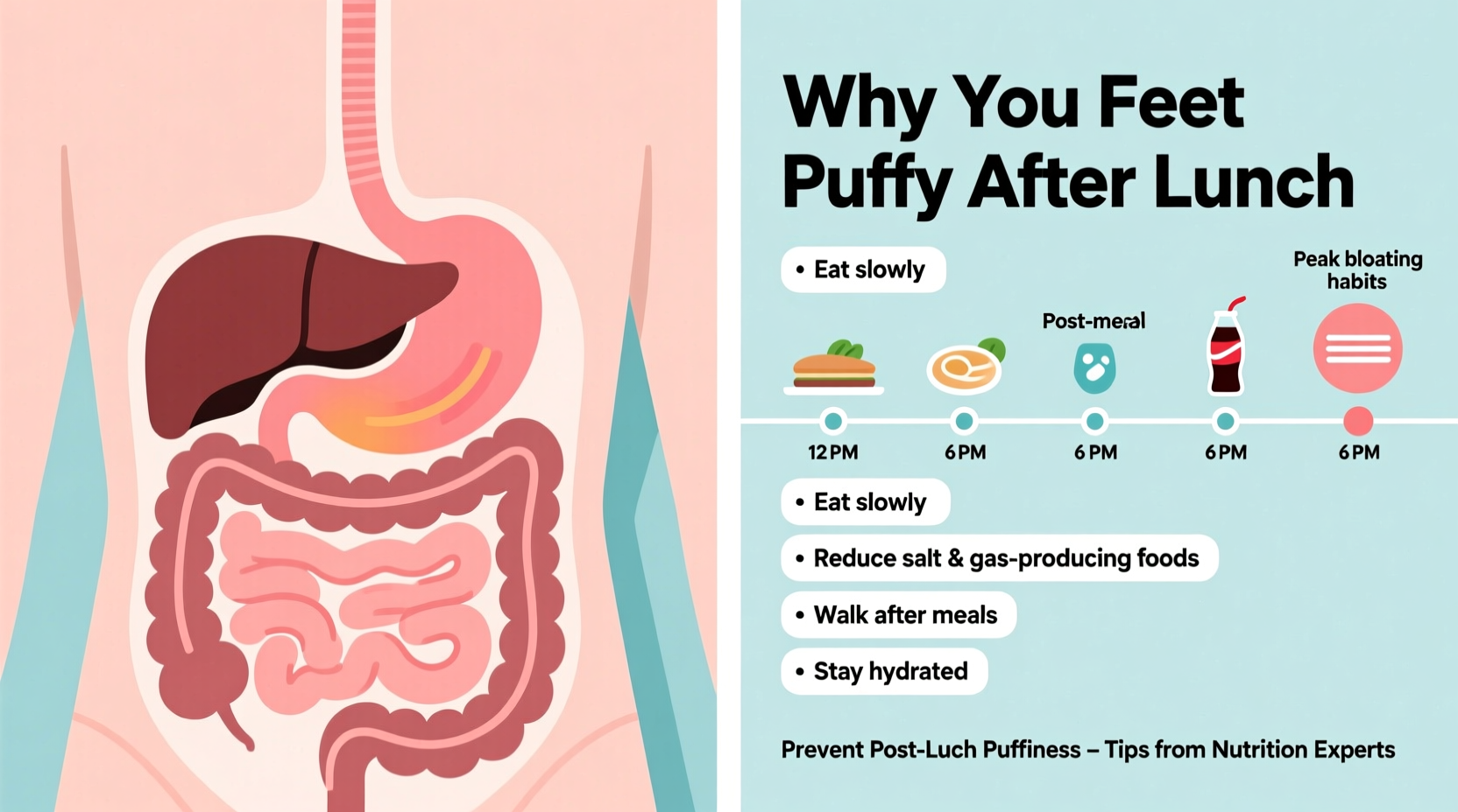 why am i bloated every afternoon and how to prevent post lunch puffiness