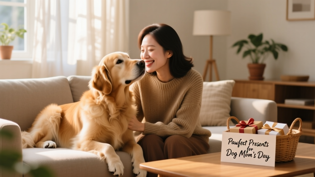 A woman and a dog sitting on the sofa, the dog licking the woman's nose