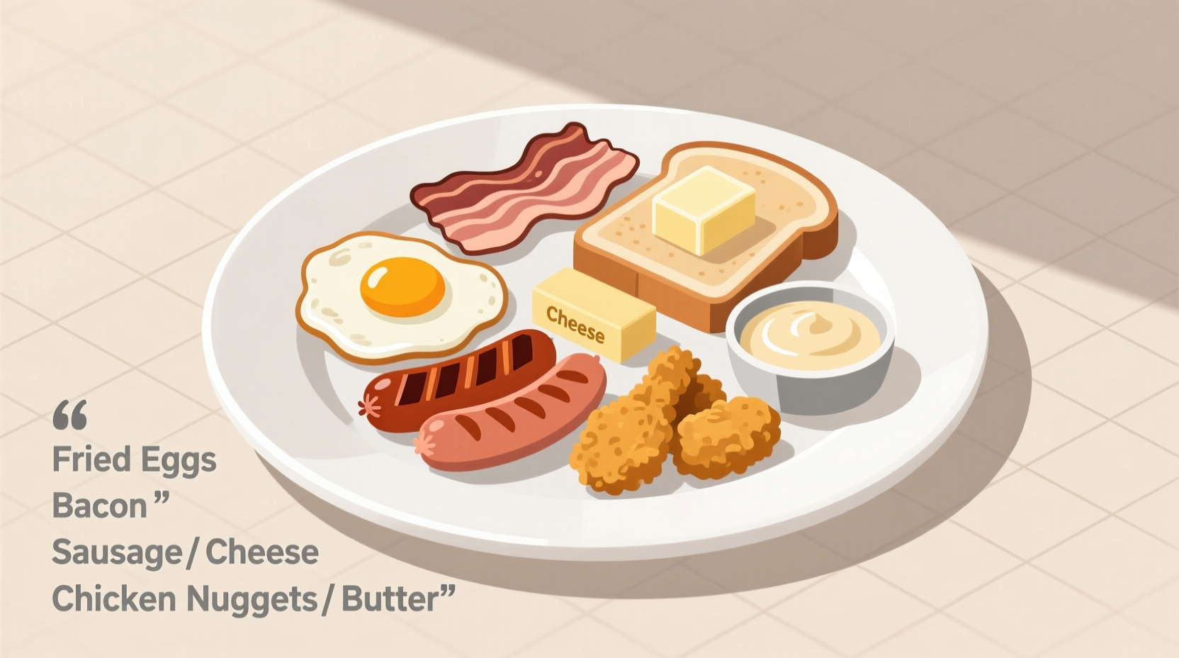 Plate showing high cholesterol foods to avoid