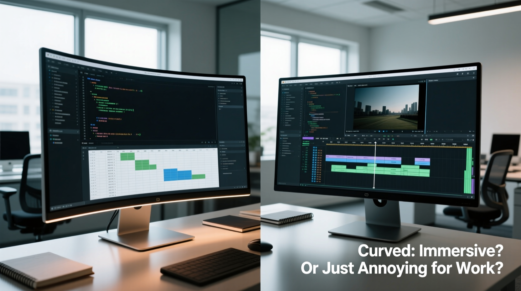 curved vs flat monitor is the curve immersive or just annoying for work