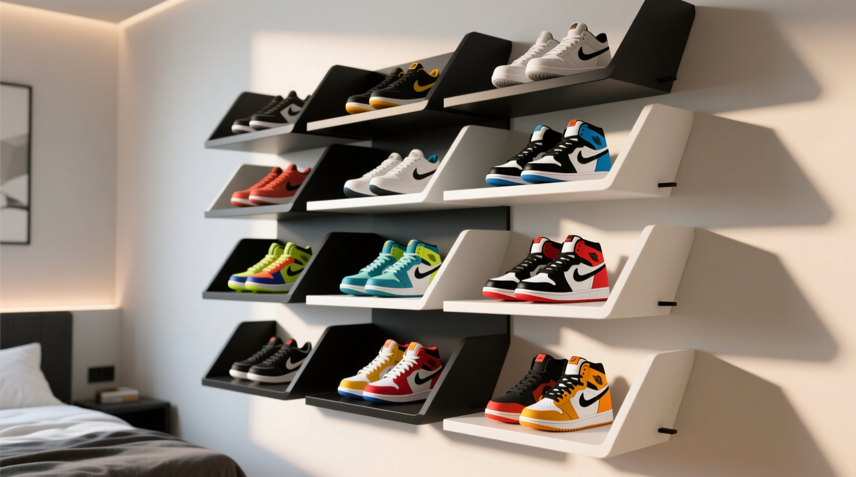 closet organization tips repurpose gaming shelves for sneakers