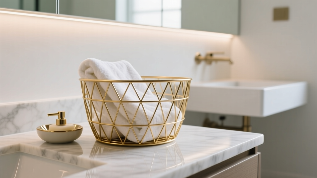 Where to Buy Gold Wire Baskets for Bathroom Decor