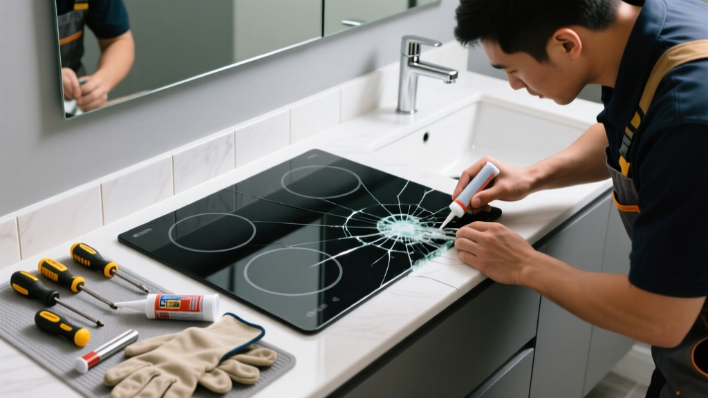 Fixing a Cracked Cooktop Installed in a Bathroom
