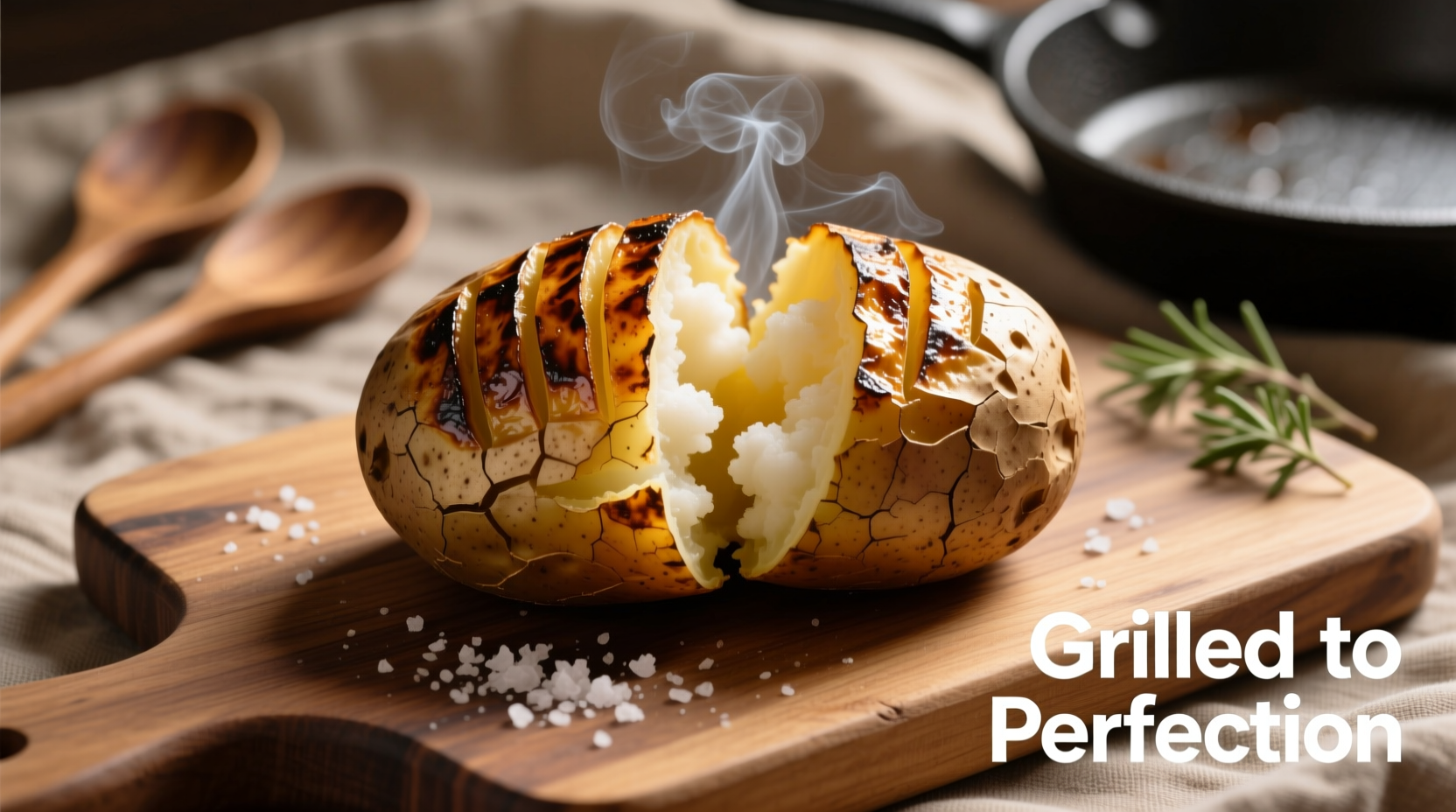 Perfectly grilled potatoes with crispy exterior and fluffy interior