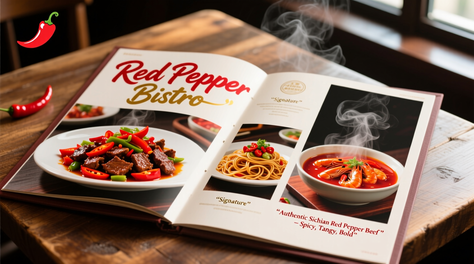 Red Pepper Restaurant Menu And Specialties, image size:1664x928