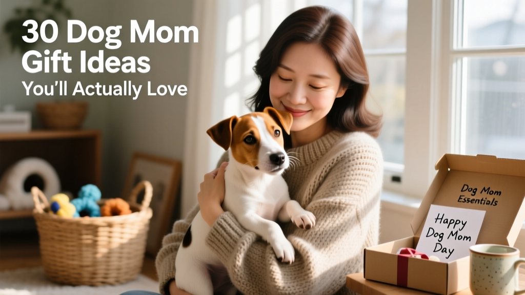 Fur mama holding a playful Jack Russell puppy