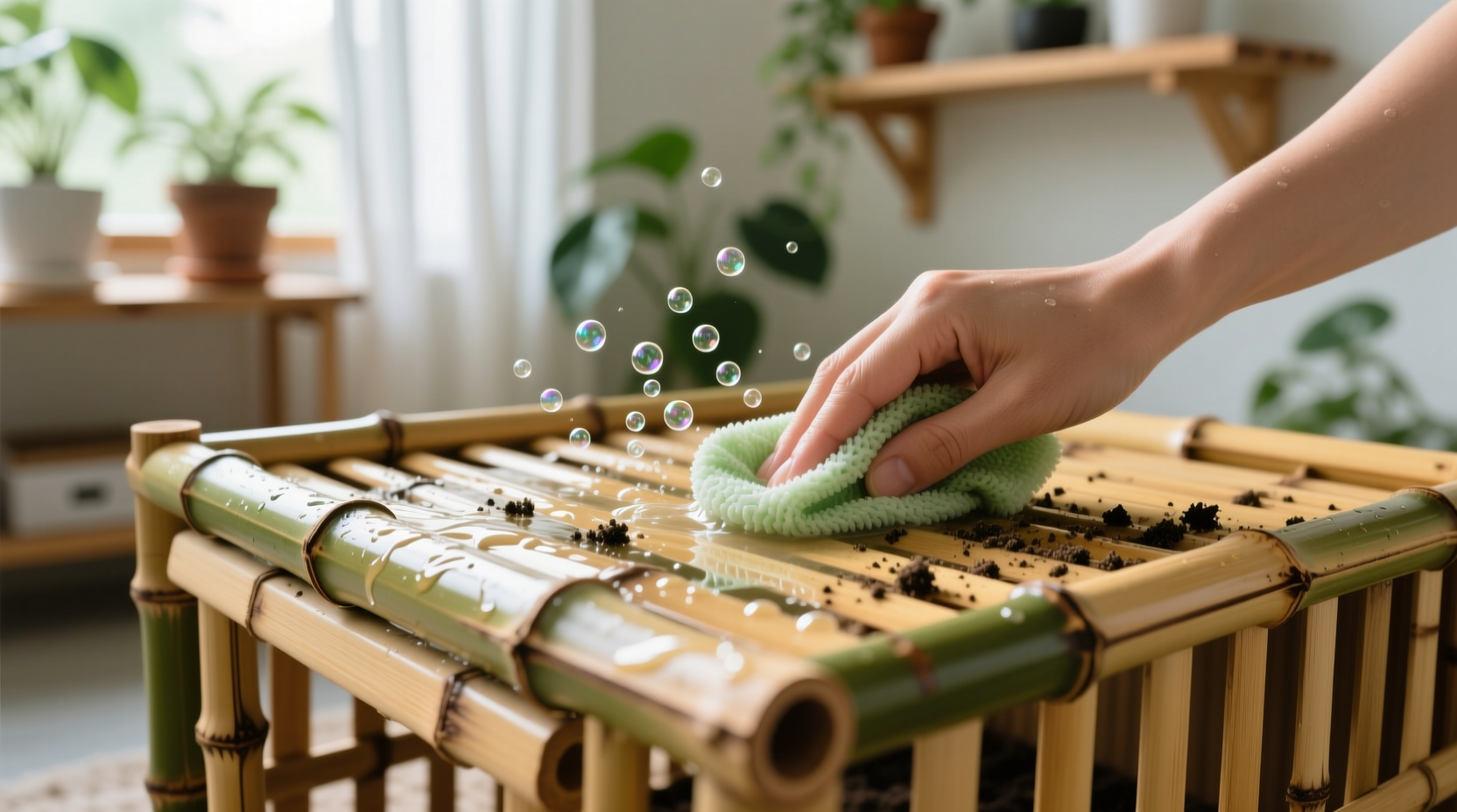 eco friendly bamboo crate cleaning
