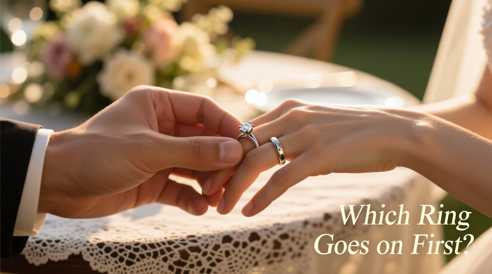 which ring goes on first wedding band or engagement ring