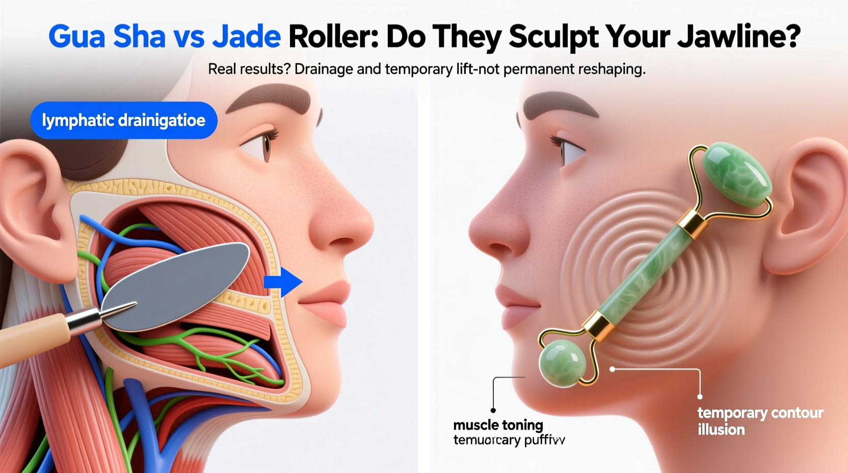 gua sha vs jade roller do face tools actually sculpt your jawline or is it just drainage