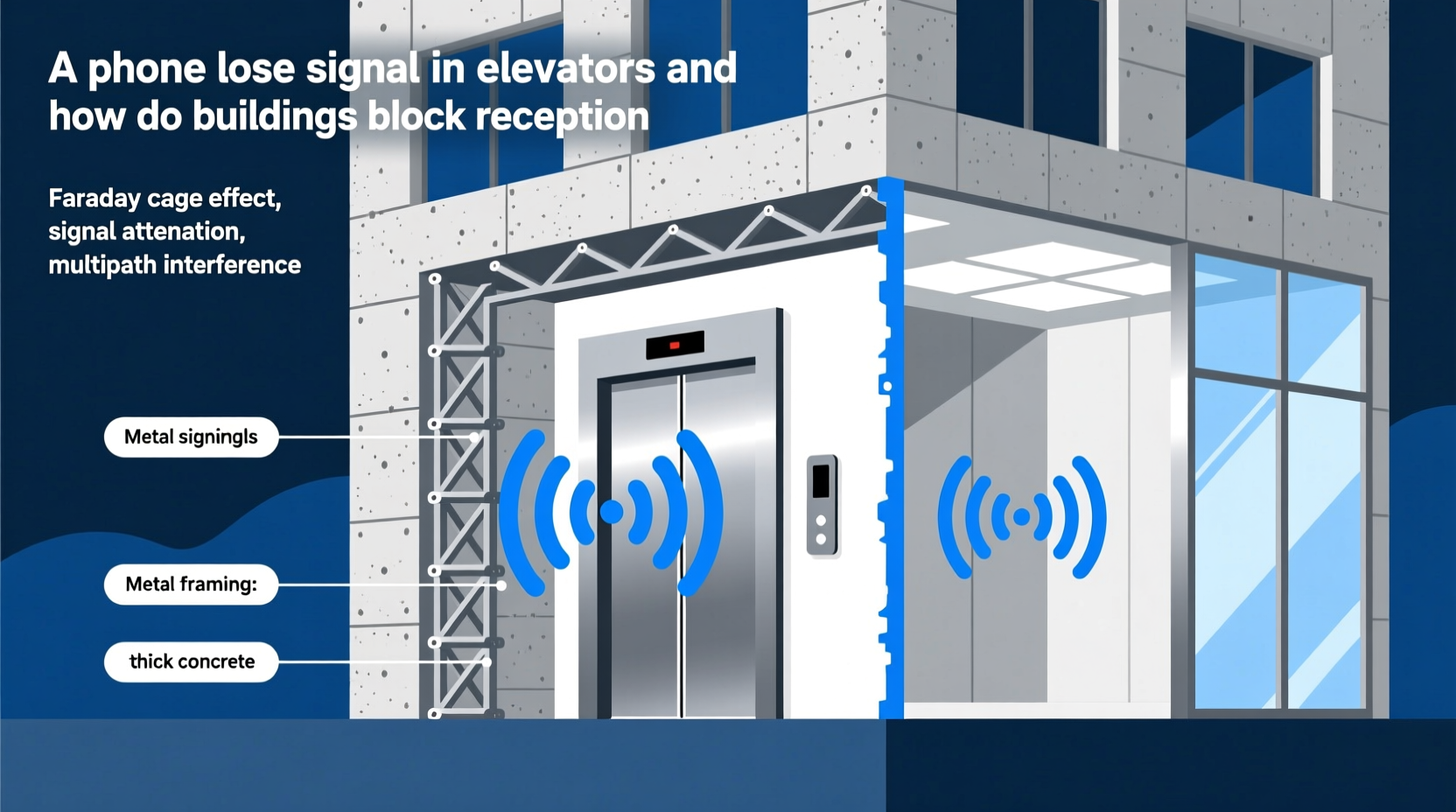 why does my phone lose signal in elevators and how buildings block reception
