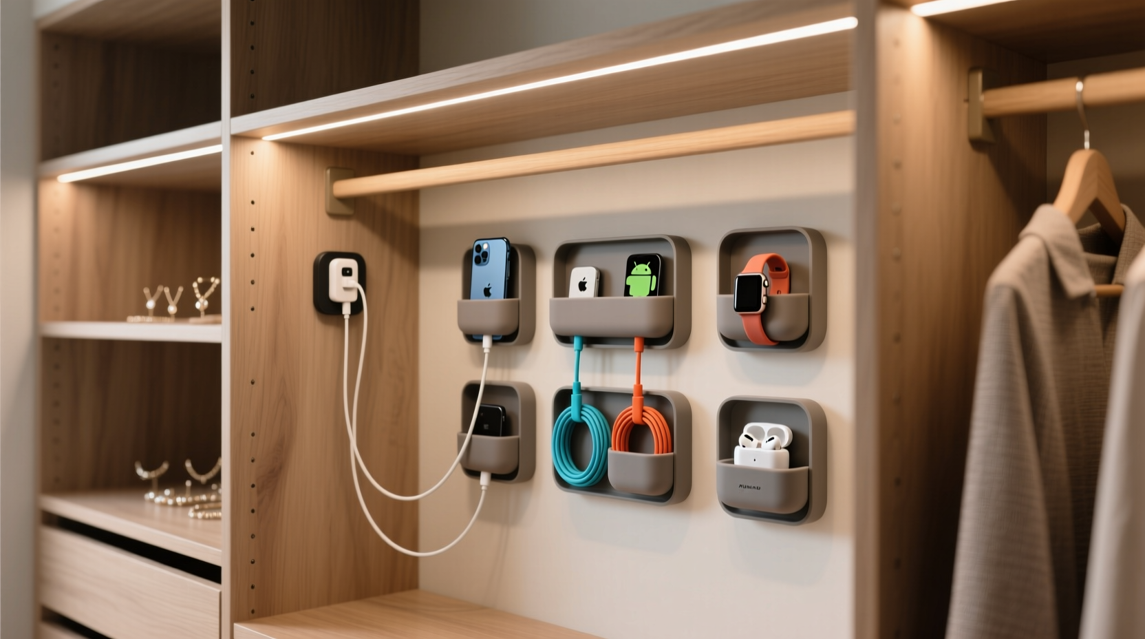 closet organization tips hide smart jewelry cables