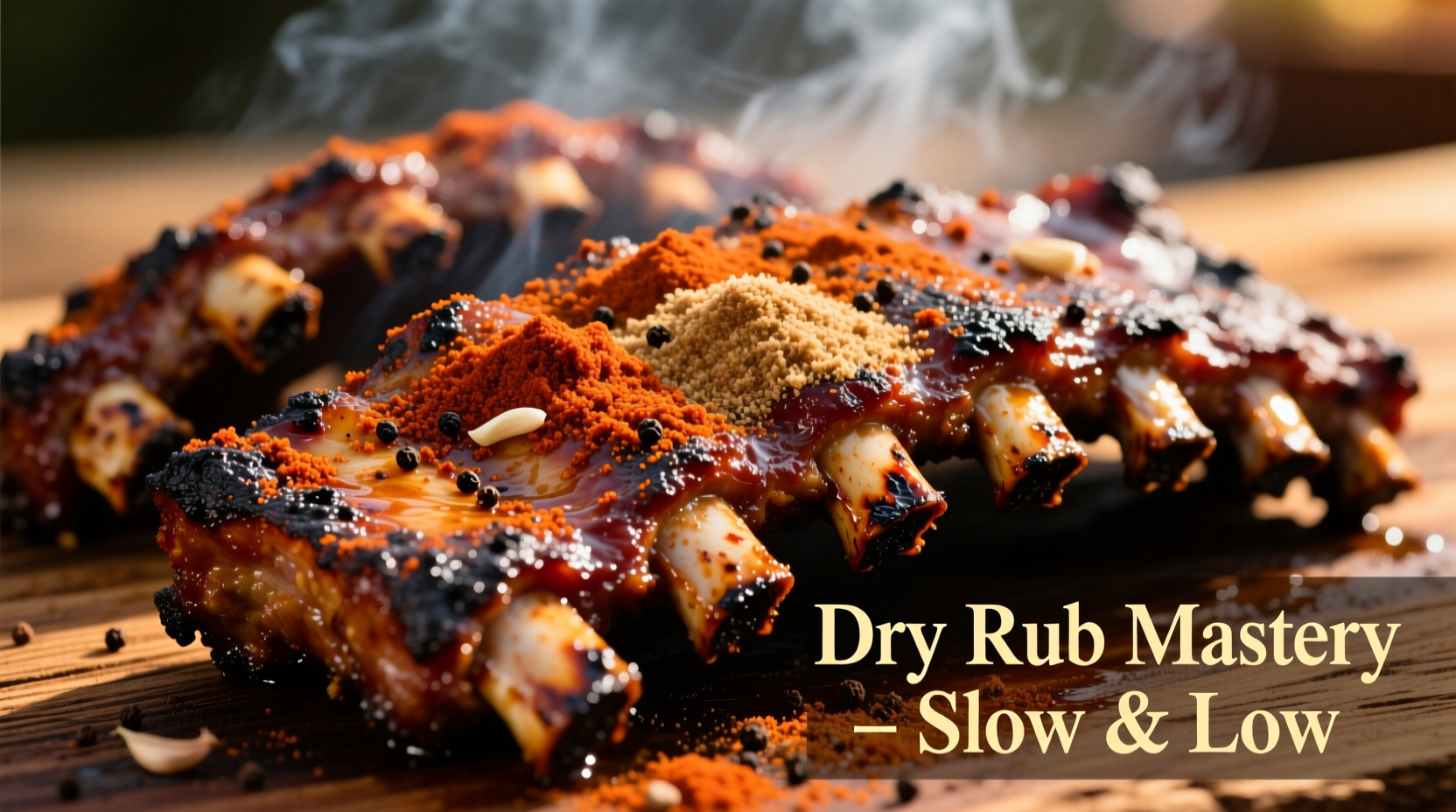 Country ribs seasoned with dry rub before cooking