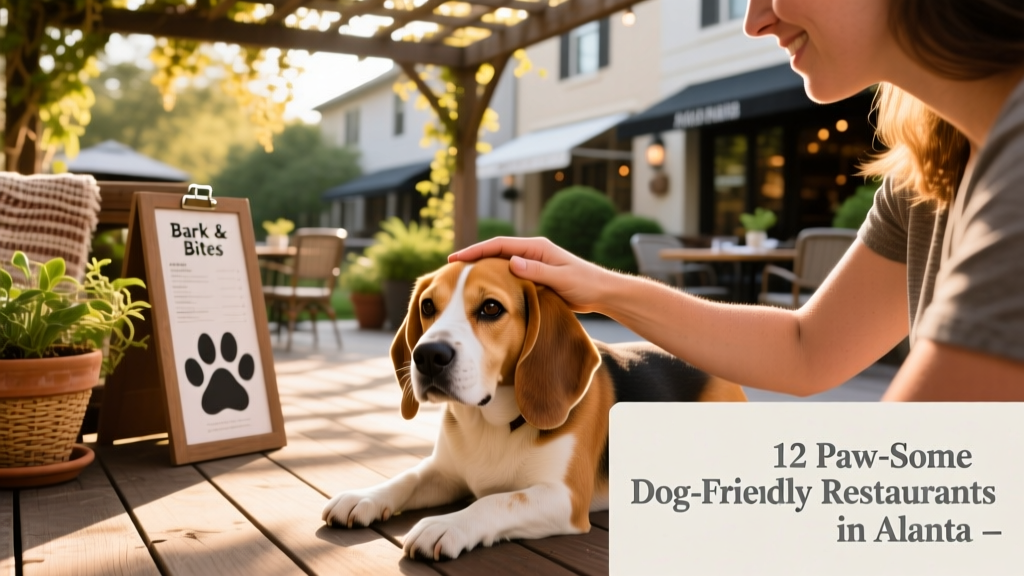Beagle being gently stroked by their person on a shaded outdoor patio