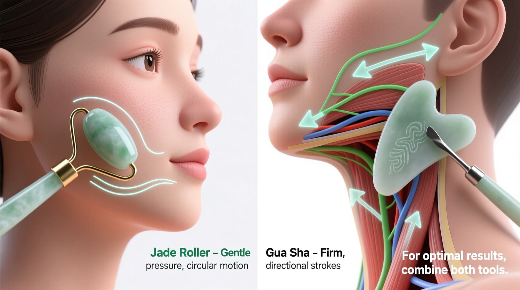 are jade rollers better than gua sha tools for facial lymphatic drainage