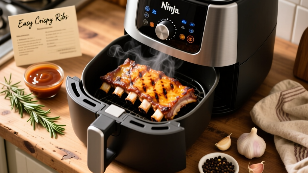 Air Fry Ribs in Ninja Air Fryer: Easy & Crispy!