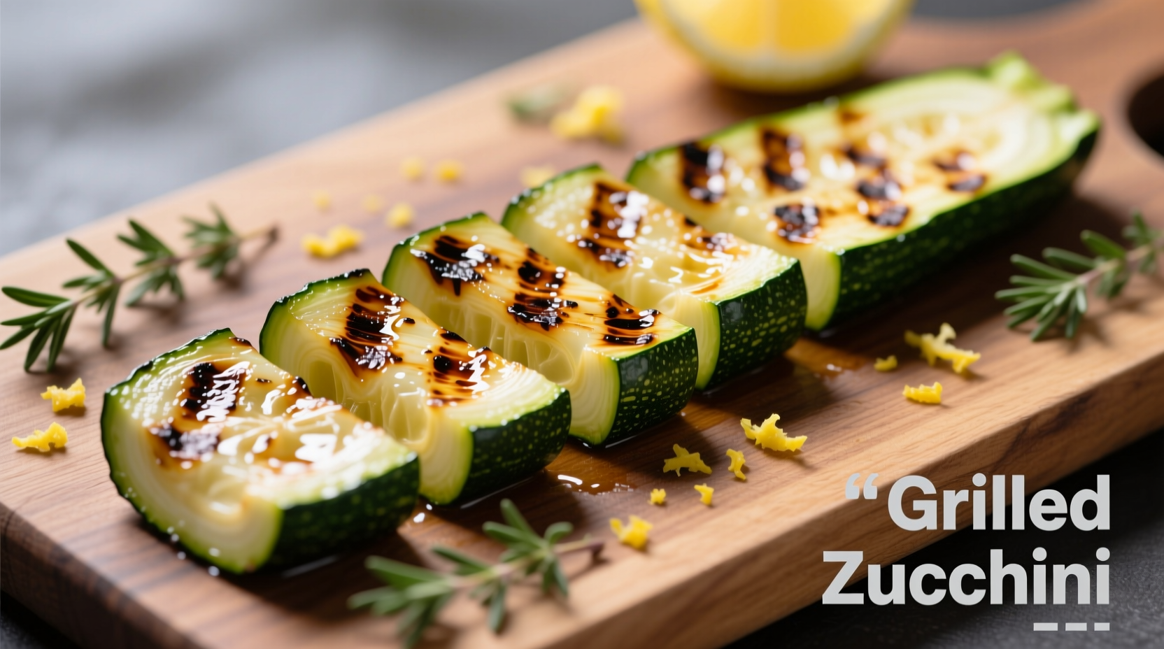 Perfectly grilled zucchini planks with char marks