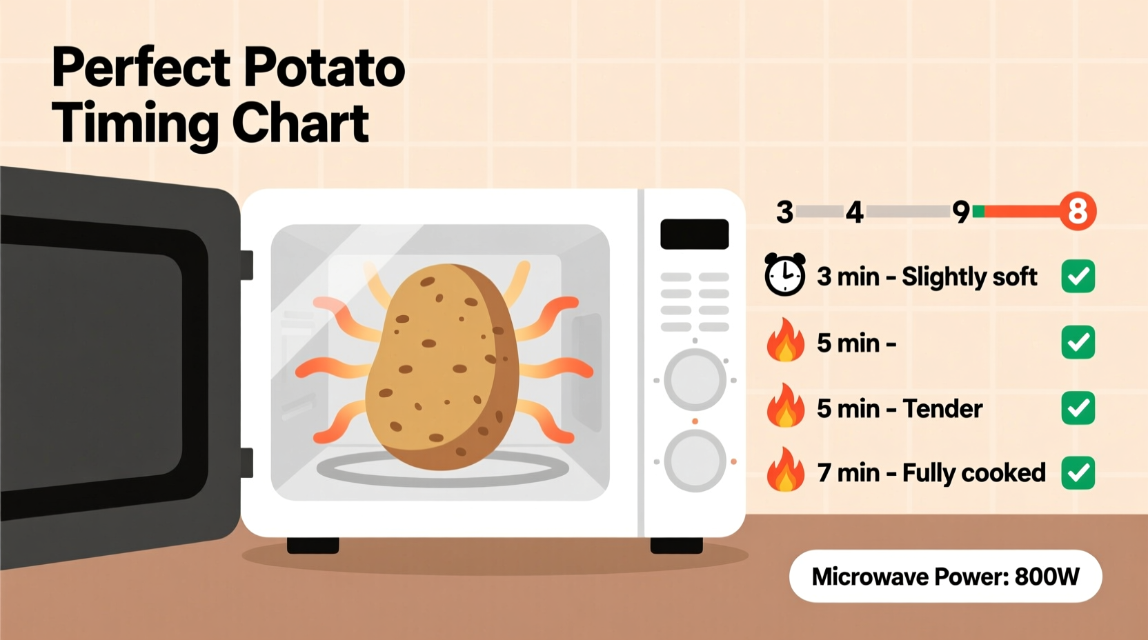 Microwave cooking potato timing chart