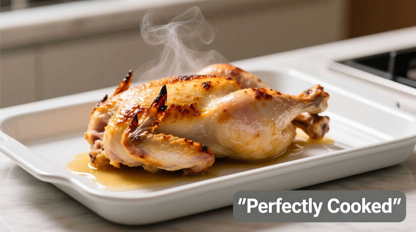 Perfectly cooked frozen chicken breast on baking sheet