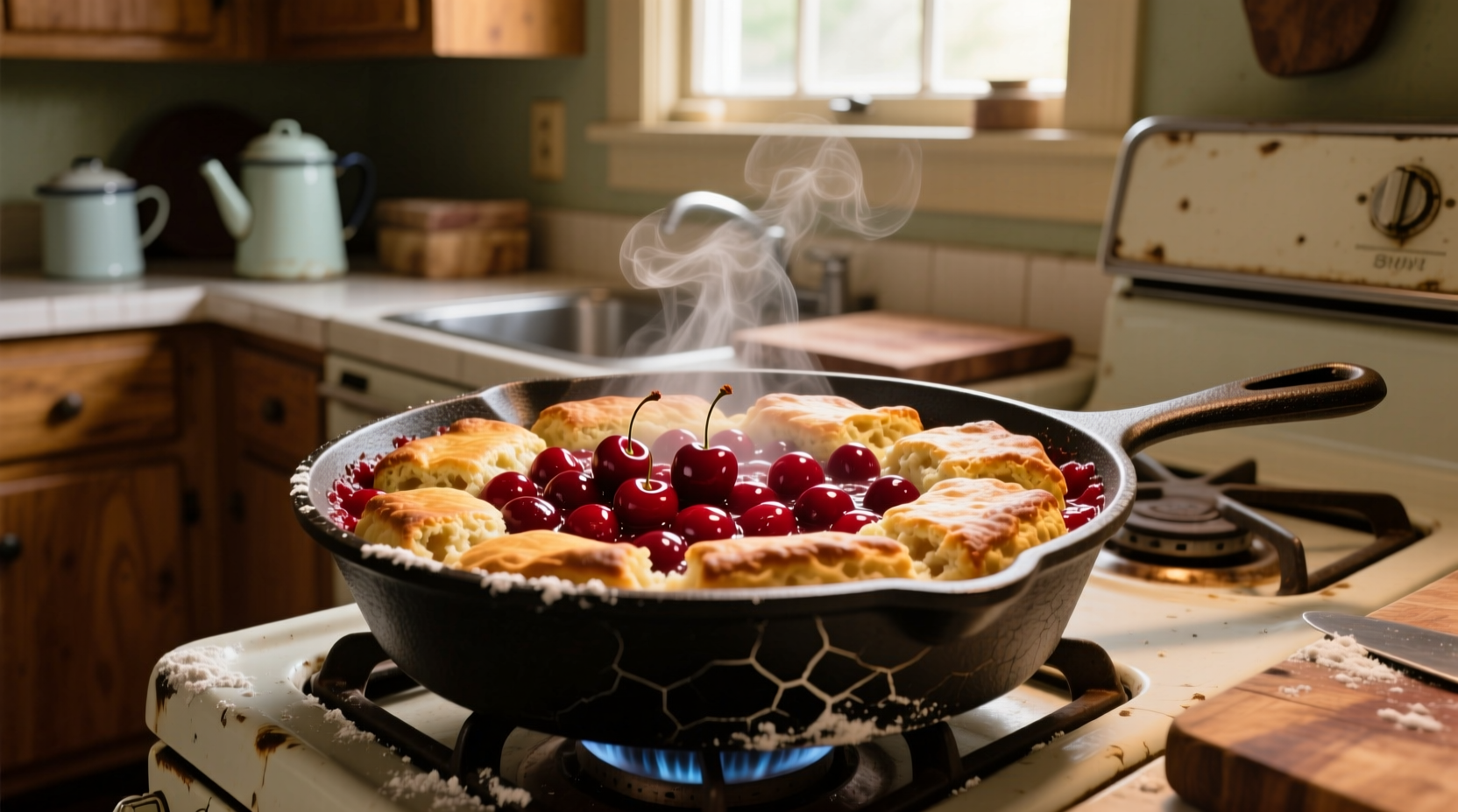 easy stovetop cobbler cherry grunt biscuit method