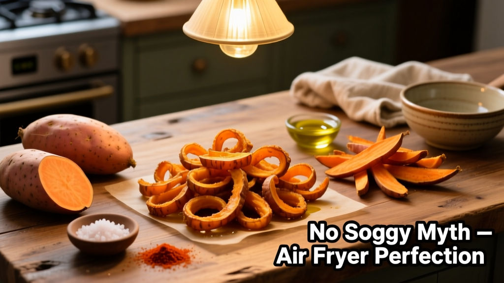 Crispy Curly Sweet Potato Fries in Air Fryer