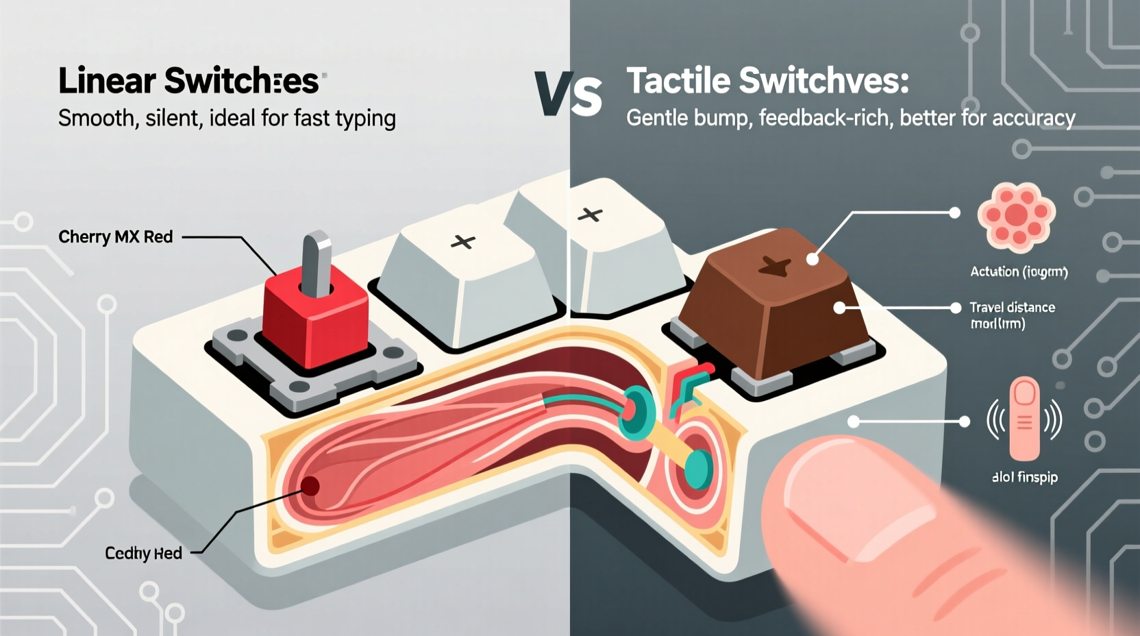 mechanical keyboard switches linear vs tactile for typing comfort explained