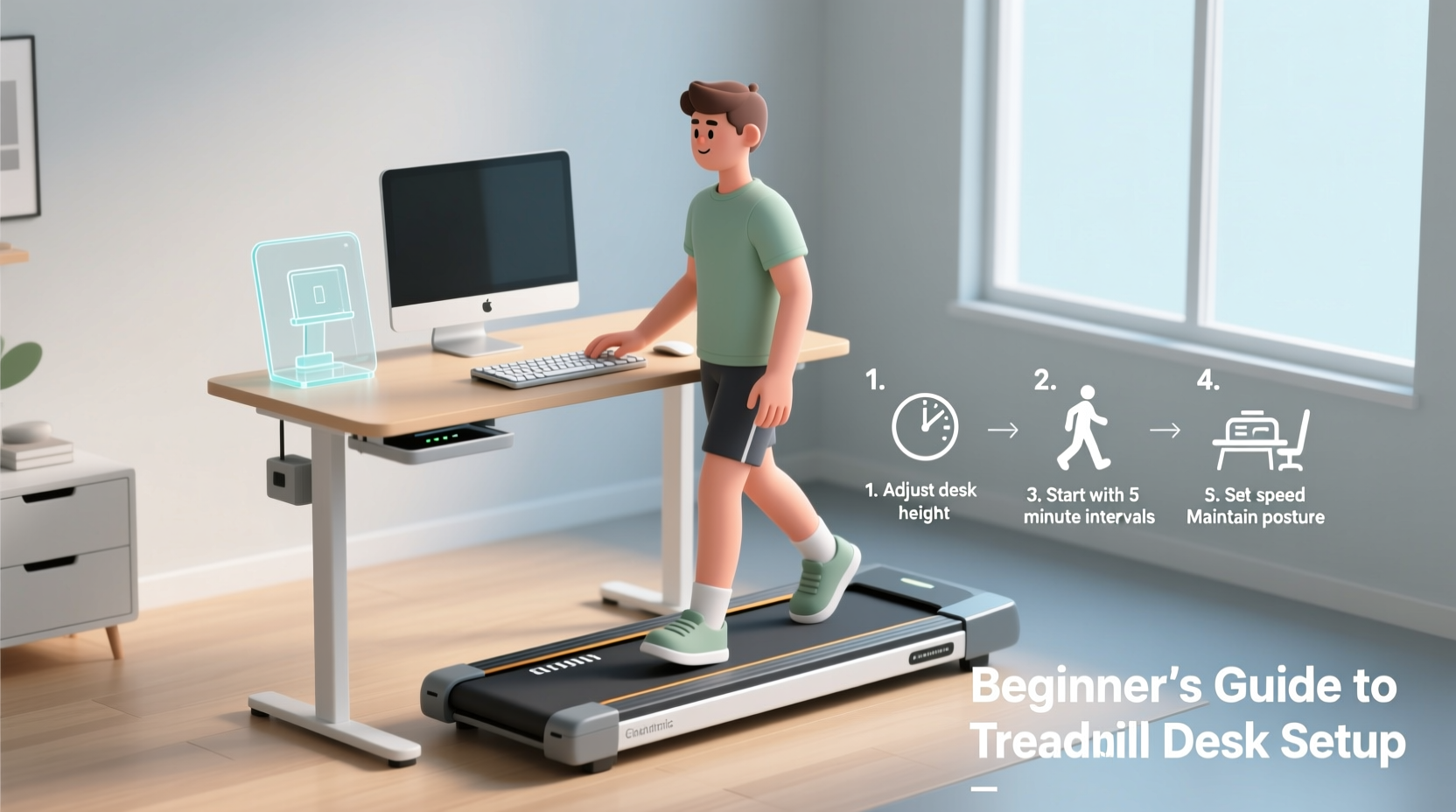 a beginners guide to setting up a treadmill desk