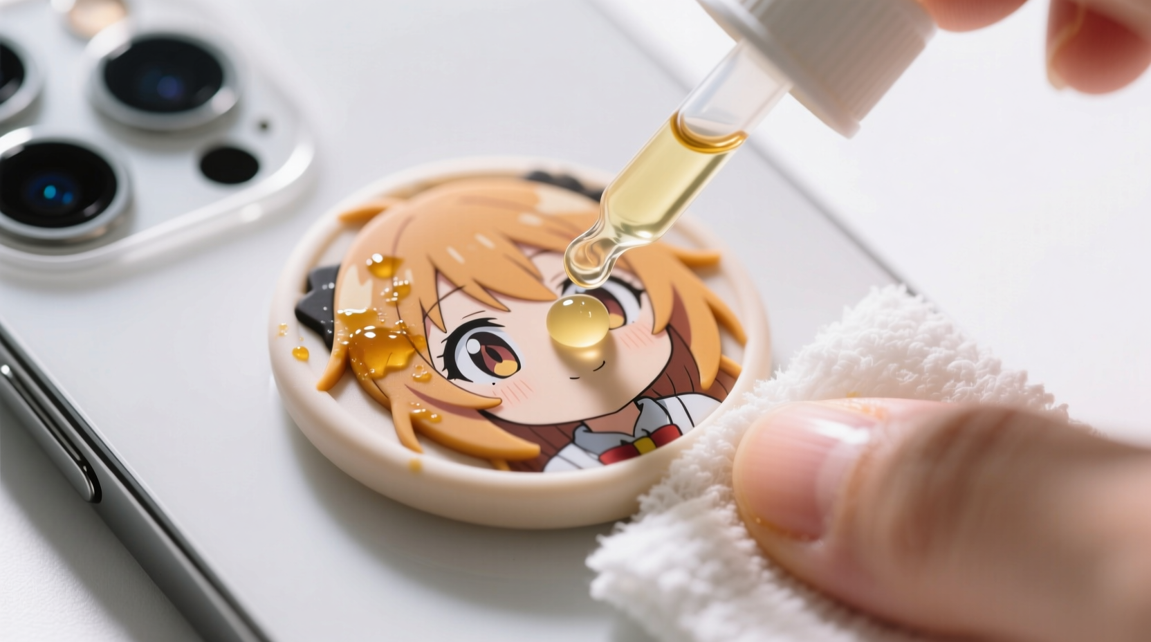 how to clean silicone anime grips with sunscreen residue