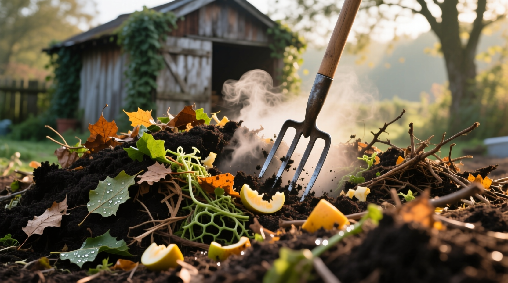 turn compost pile