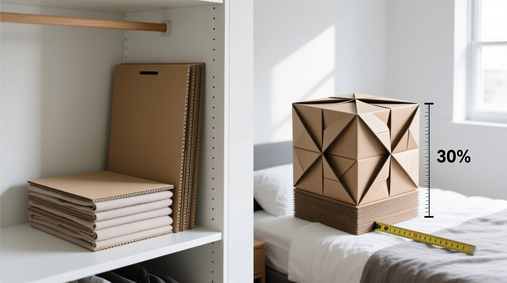folding board vs origami tighter stacks for tiny closets
