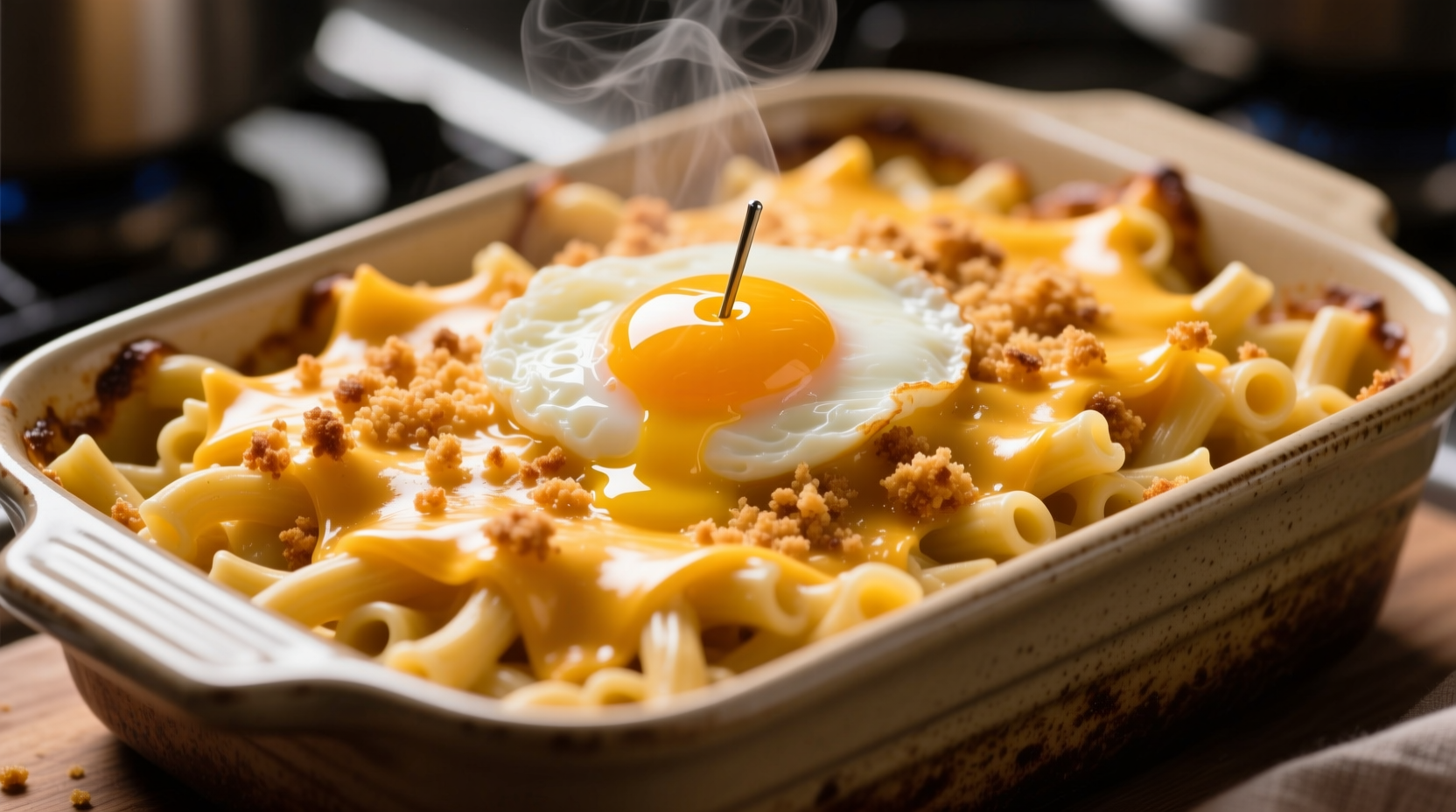 make better boxed mac cheese add an egg yolk