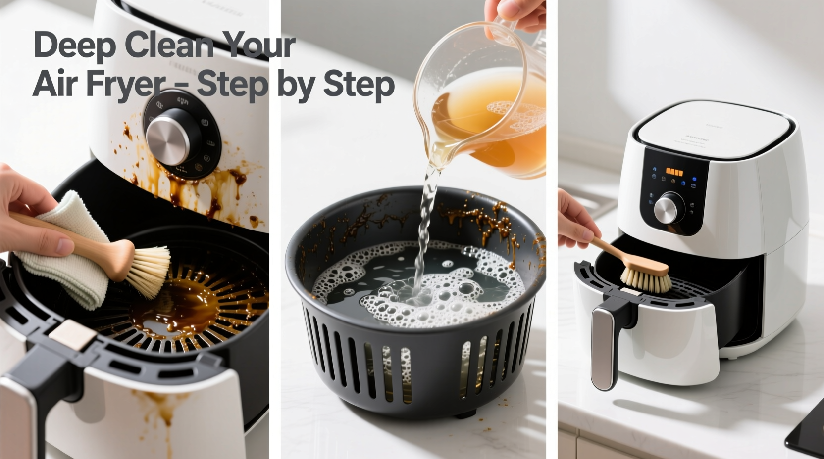 how to deep clean your air fryer when grease builds up in hidden areas