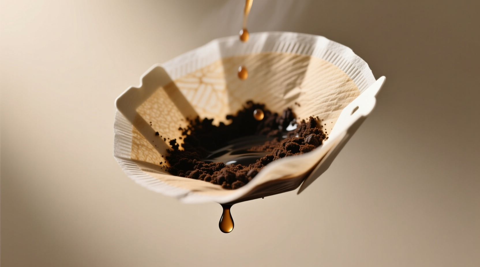 use a coffee filter to save coffee grounds before they