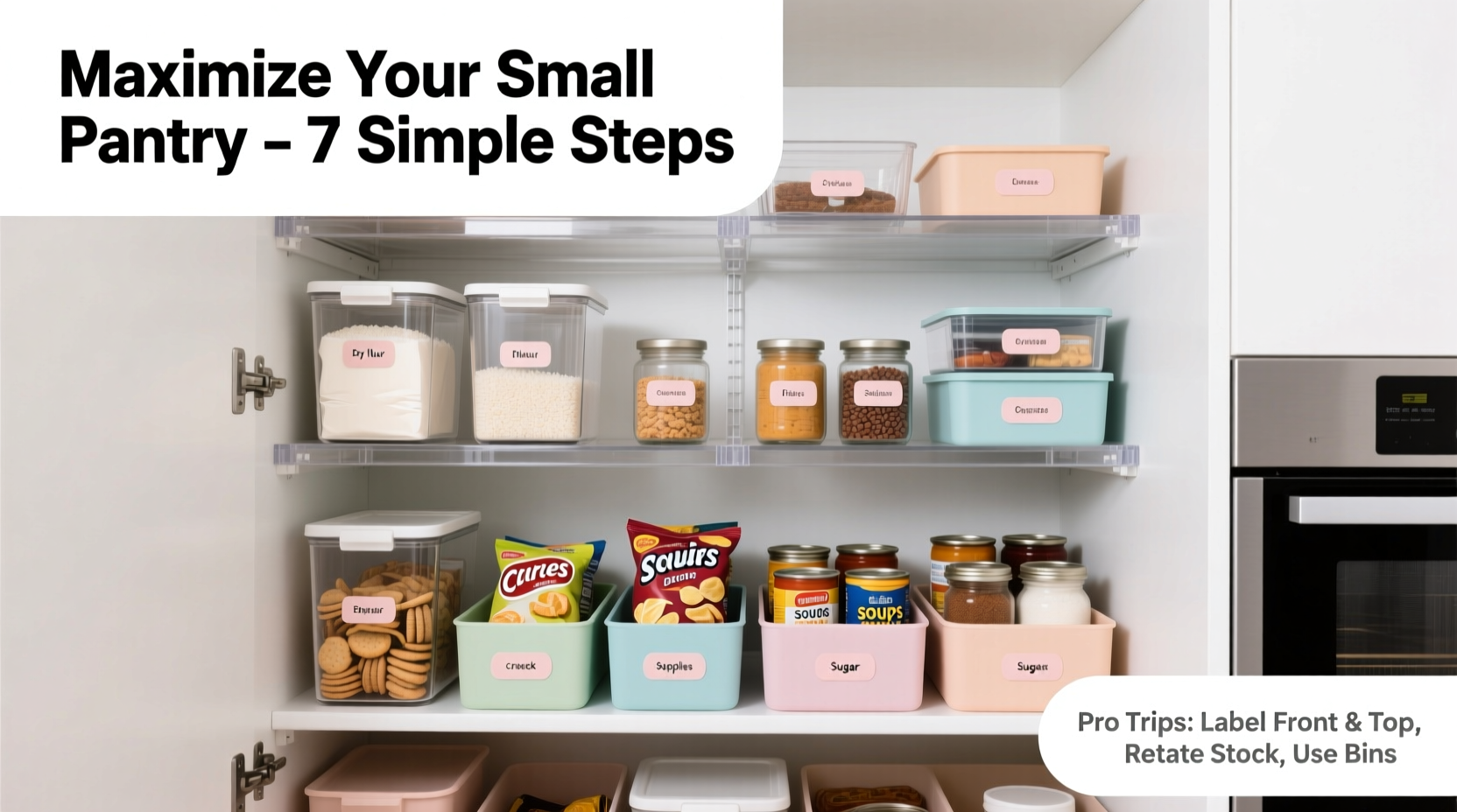 how to organize a small pantry step by step guide for maximum storage