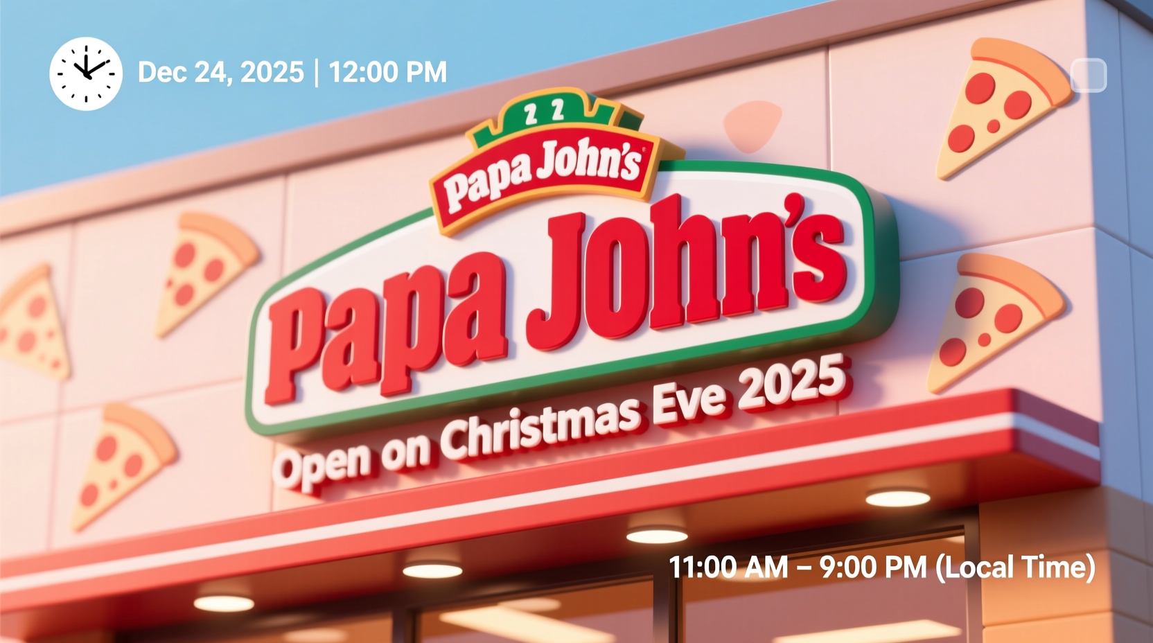 Is Papa Johns Open on Christmas Eve 2025?