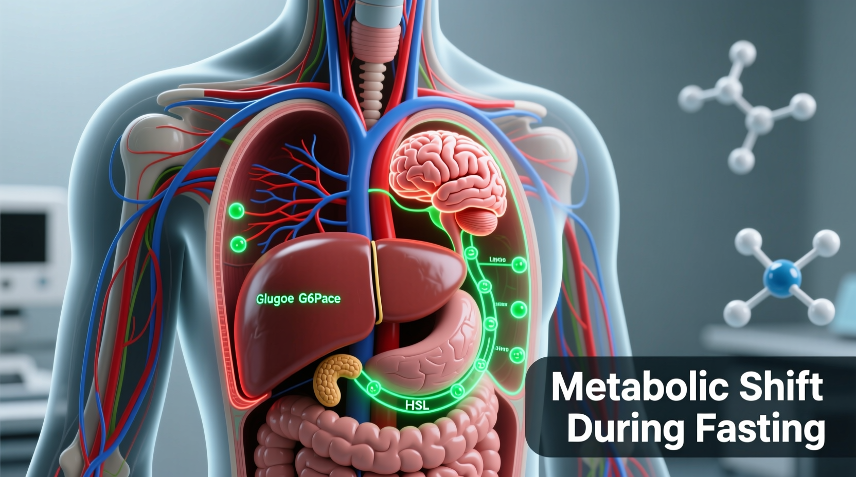 Human body metabolic process during fasting