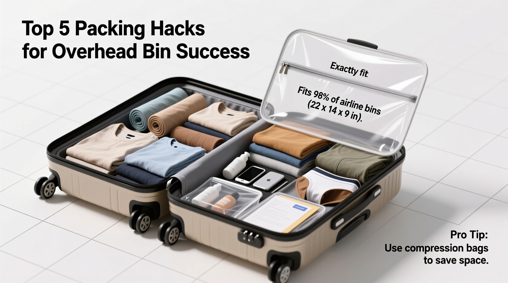 how to pack a carry on that fits every airline overhead bin