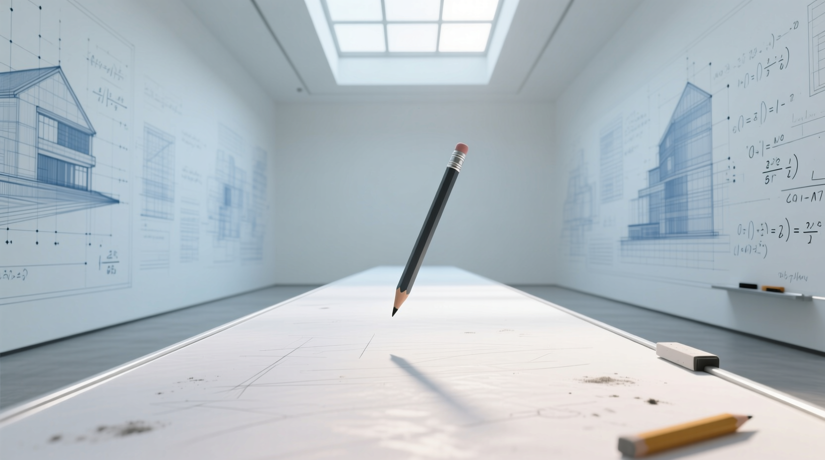 the enormous whiteboard workspace