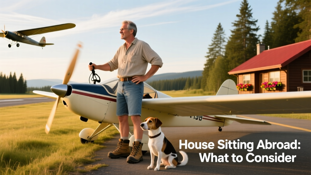 A house sitter taking flying lessons at a small airfield in British Columbia during a long-term assignment