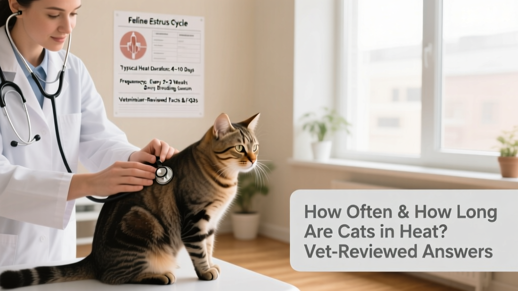 Veterinarian gently examining a cat during a routine wellness checkup, with chart visible in background