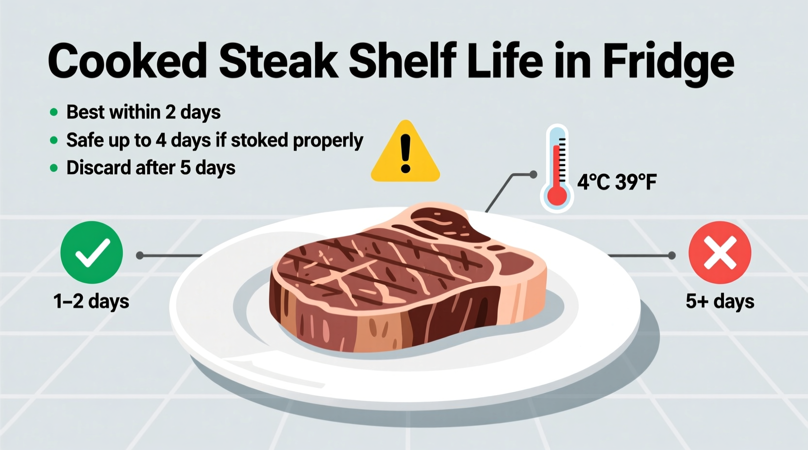 how long does cooked steak last in fridge