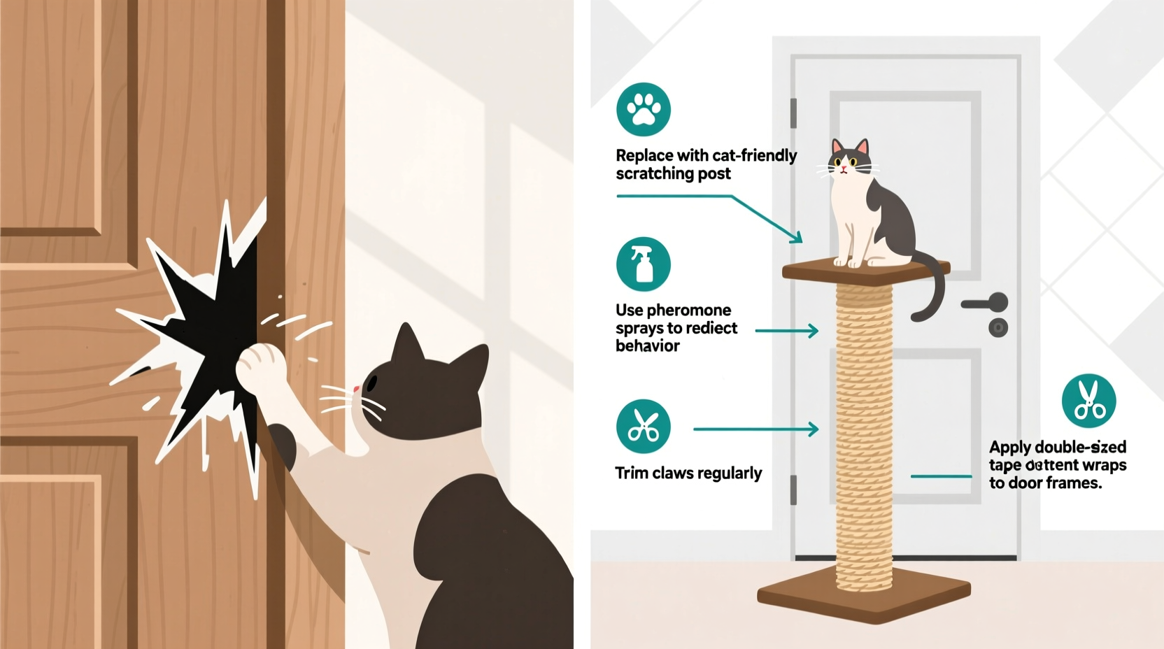 how to stop your cat from scratching the door frames permanently