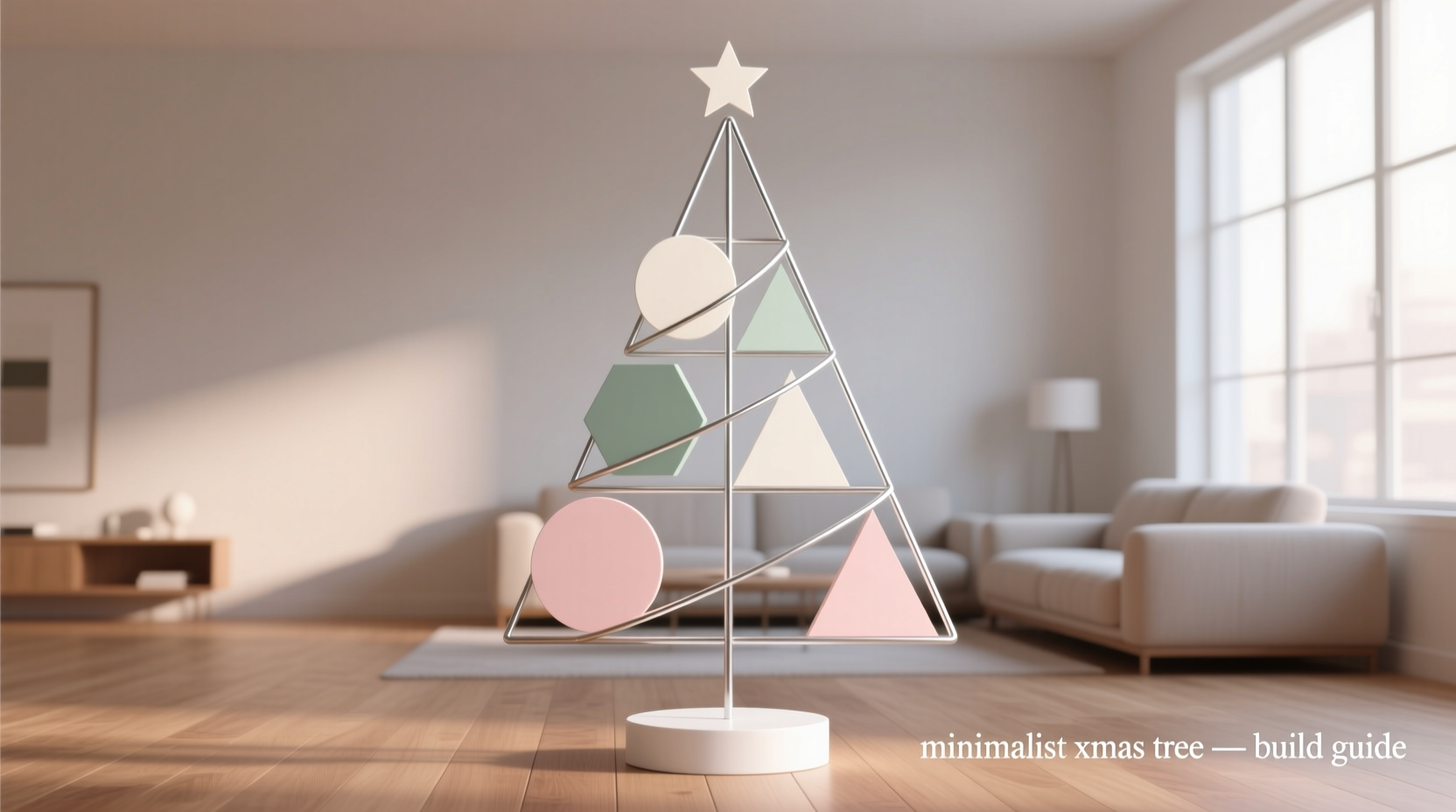 how to build a minimalist christmas tree using geometric shapes and wire