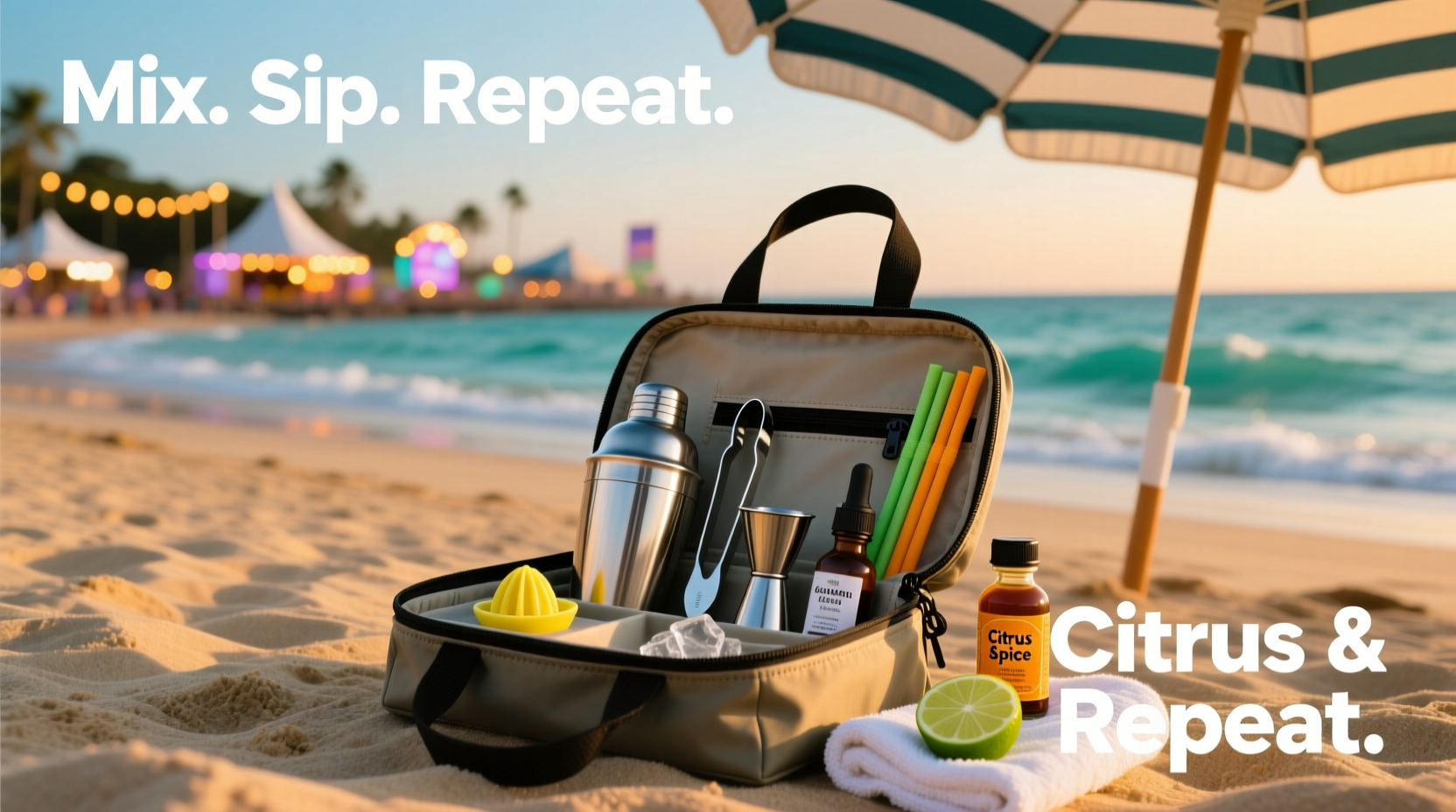how to pack a travel cocktail kit for festivals and beach vacations