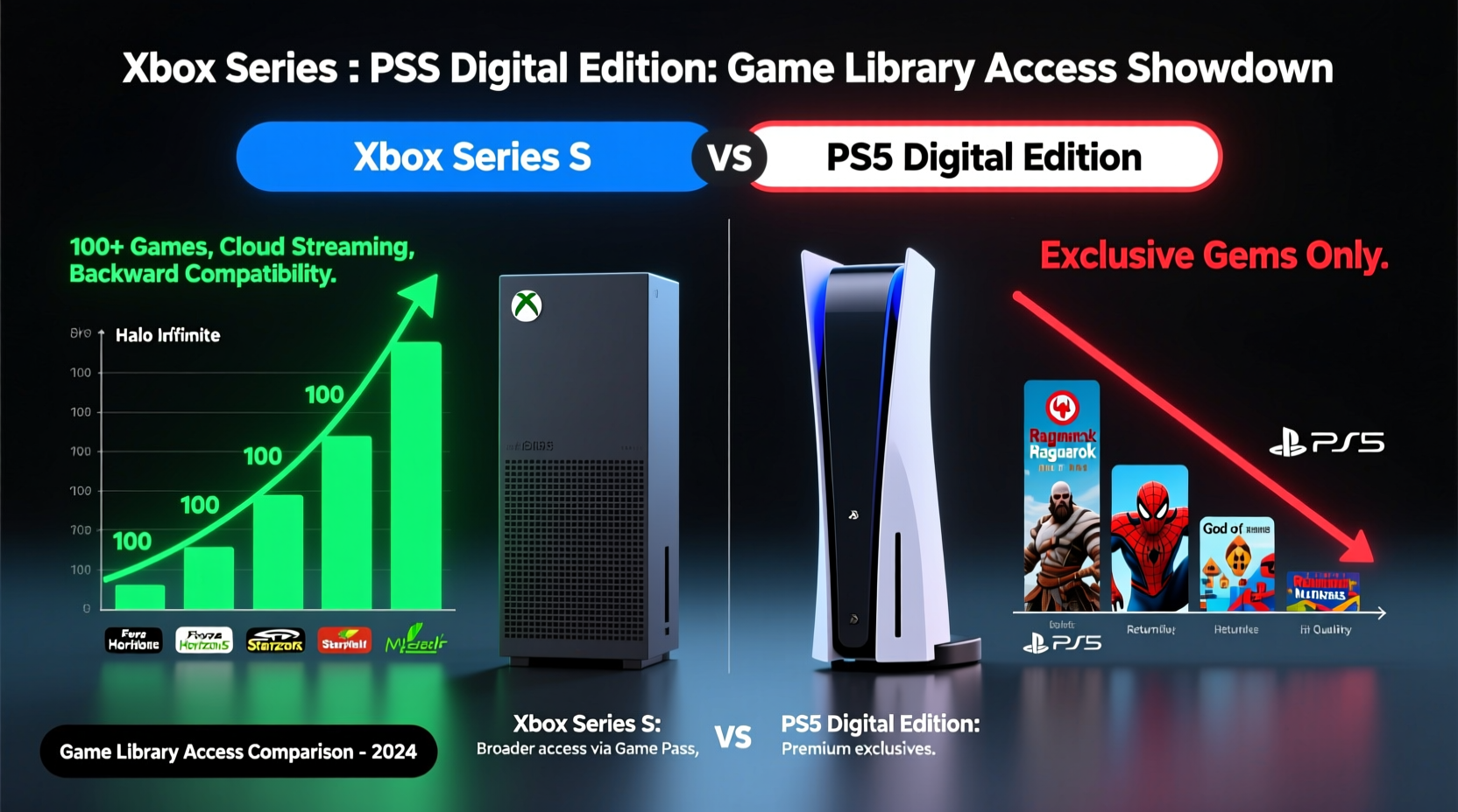xbox series s vs ps5 digital edition which has better game library access