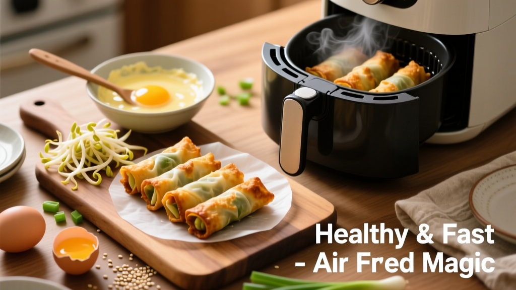 Crispy Air Fryer Bean Sprout Egg Rolls (Healthy & Fast)