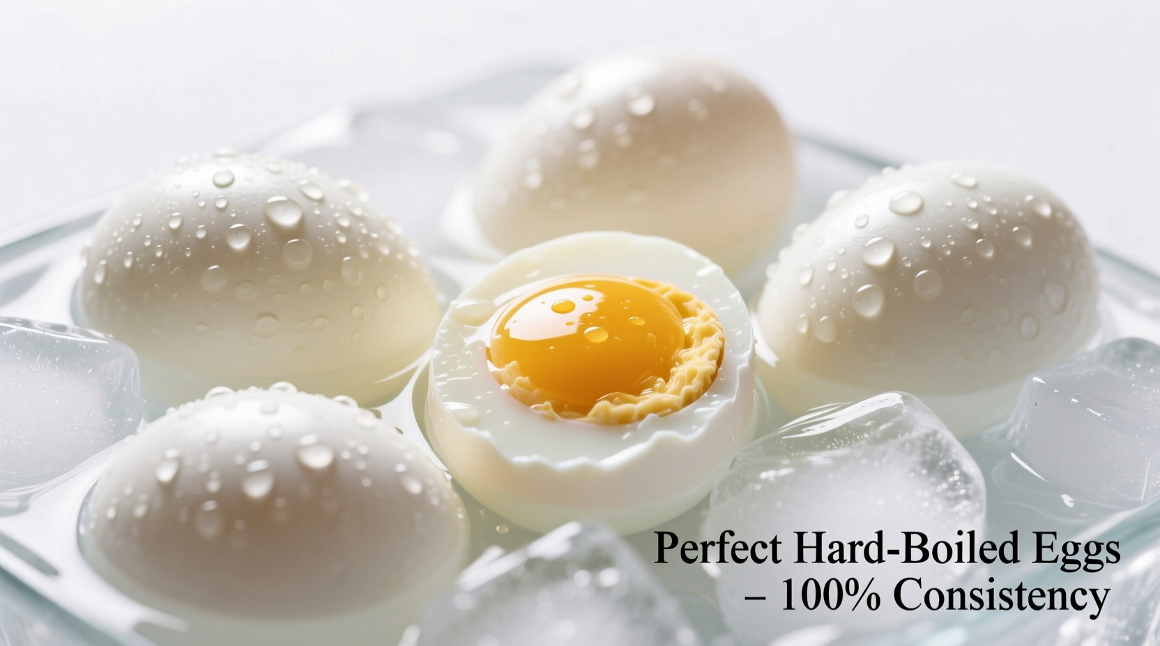 Perfect hard-boiled eggs in ice bath