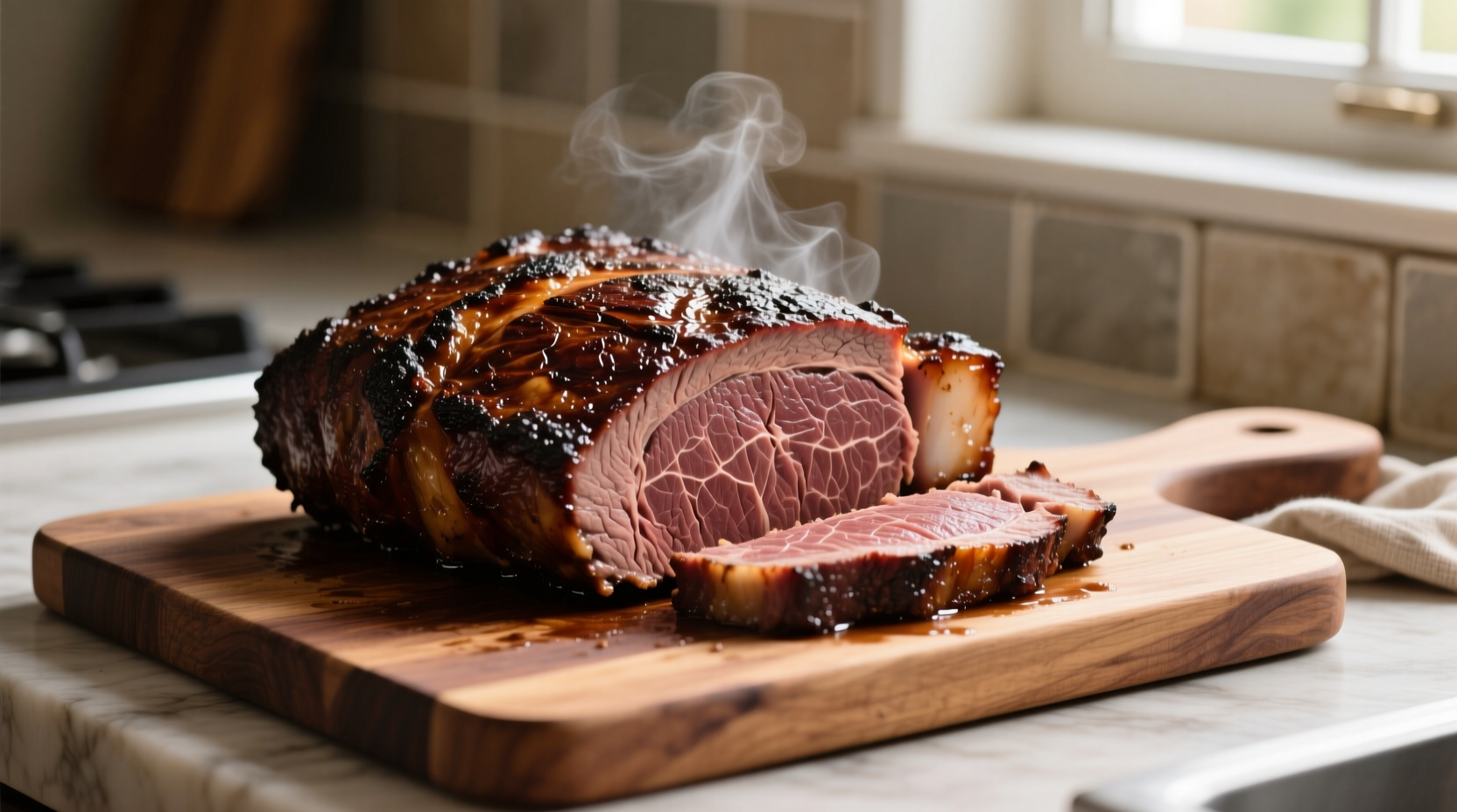 Perfectly cooked tri tip roast with crust